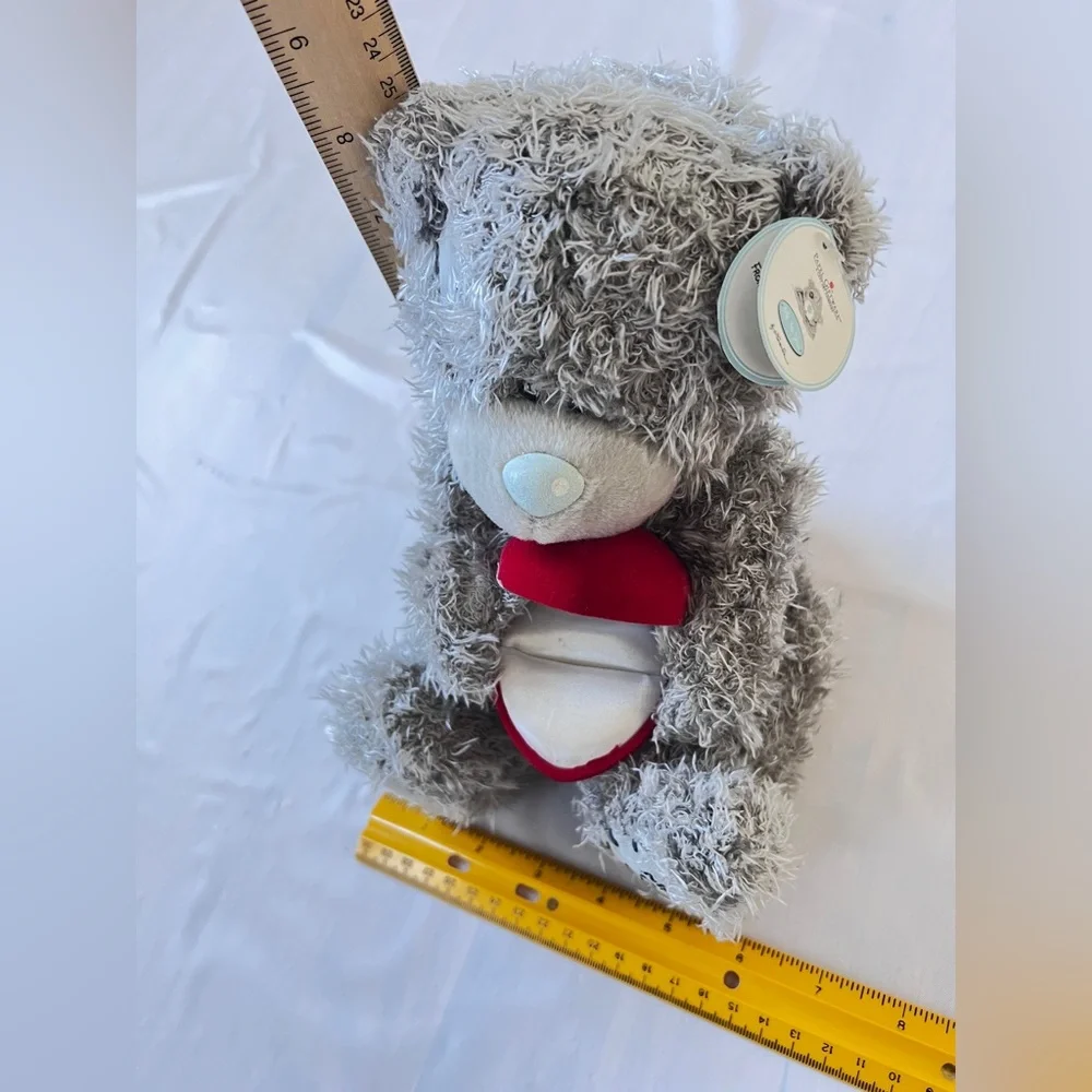 Tatty Teddy Plush Me to You Grey Love Bear holding Red Heart Ring box with tag